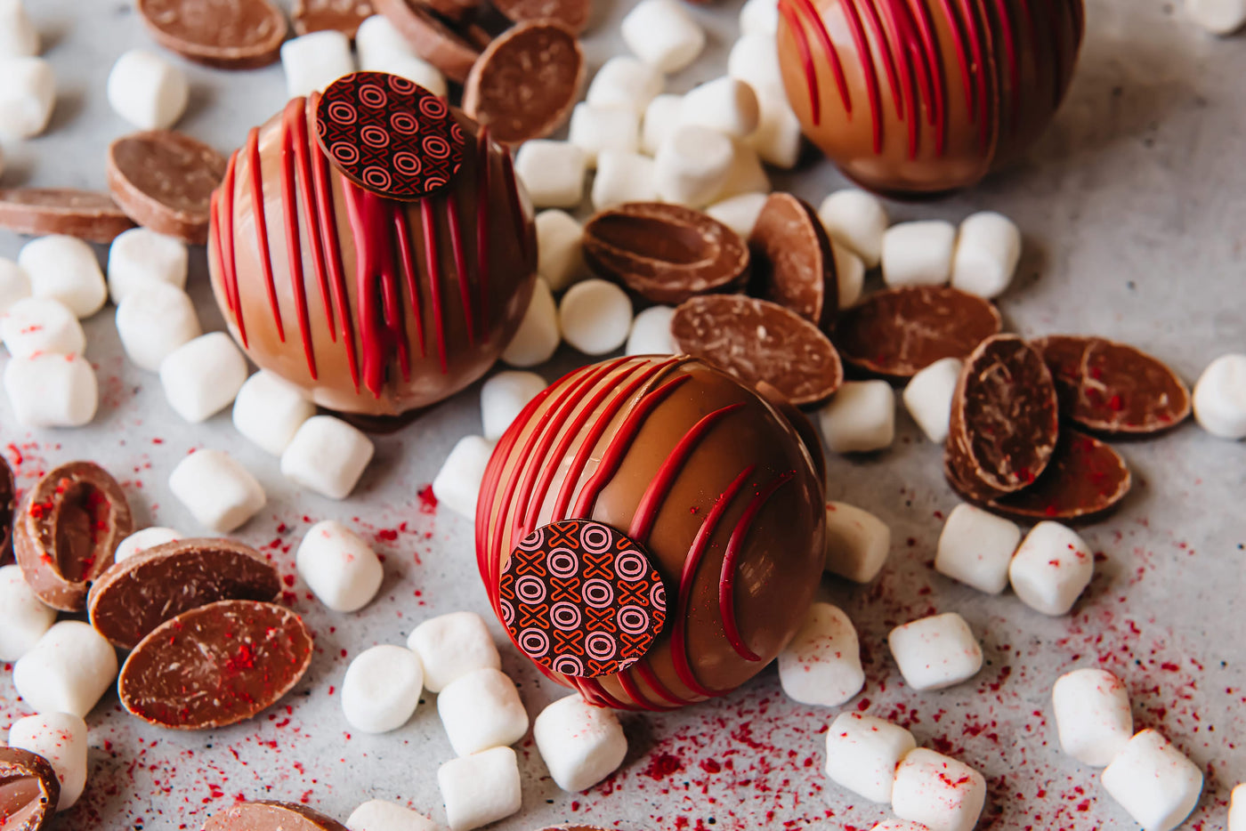 Raspberry Hot Cocoa Bombs